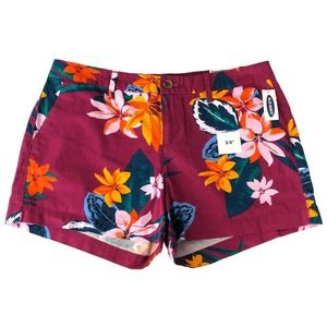 Old Navy Womens 6 Everyday Shorts Floral Tropical Flowers Colorful Botanical